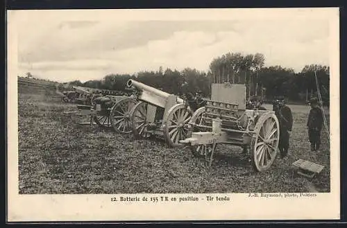 AK Batterie de 155 TR en position, Tir tendu