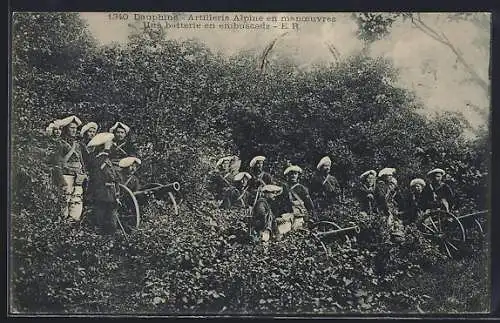 AK Dauphine, Artillerie Alpine en manoeuvres, Une batterie en embuscade