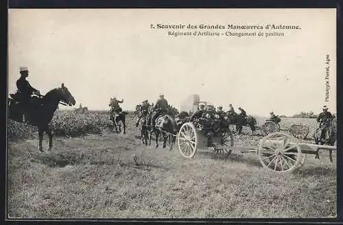AK Grandes Manoeuvres d`Automne, Régiment d`Artillerie, Changement de position