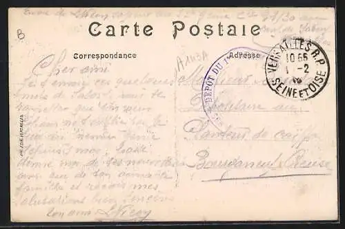 AK Versailles, Le Camp de Sartory, Le Parc d`Artillerie