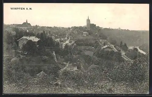 AK Wimpfen a. N., Ortspartie mit Kirche