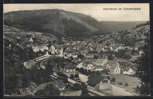 AK Alpirsbach im Schwarzwald, Teilansicht mit Strassenpartie