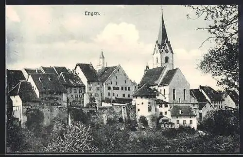 AK Engen, Ortsansicht mit Kirche