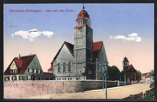 AK Pforzheim-Brötzingen, Neue und alte Kirche
