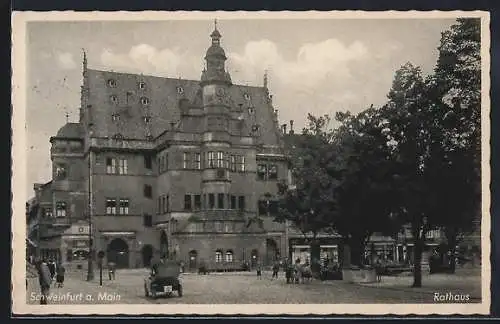 AK Schweinfurt, Strasse am Rathaus