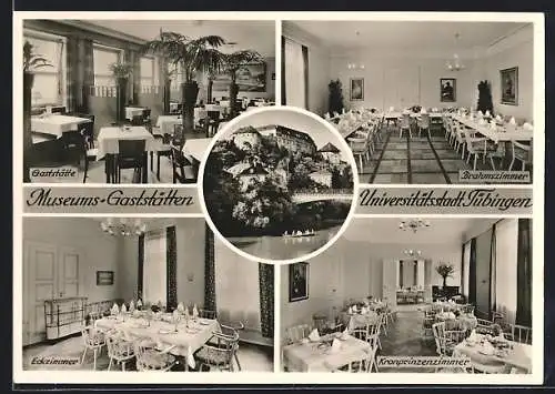 AK Tübingen, Museums-Gaststätten, Brahmszimmr, Kronprinzenzimmer, Eckzimmer