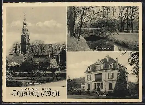 AK Sassenberg i. Westf., Kath. Kirche, Fürstengarten, Haus Rath
