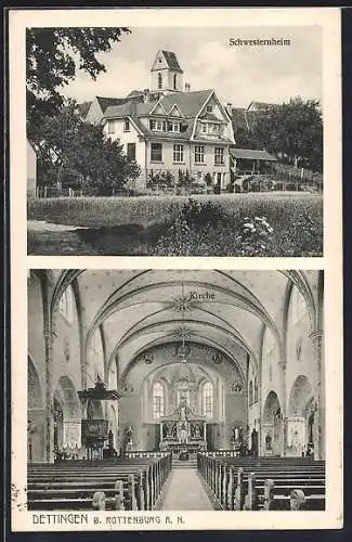 AK Dettingen b Rottenburg, Inneres der Kirche, Schwesternheim