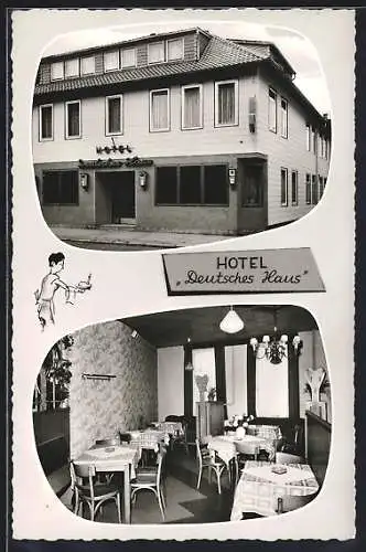 AK Alfeld /L., Hotel Deutsches Haus mit Gastraum