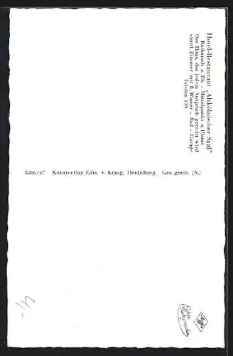 AK Bacharach a. Rh., Hotel-Restaurant Altkölnischer Saal mit Gastraum