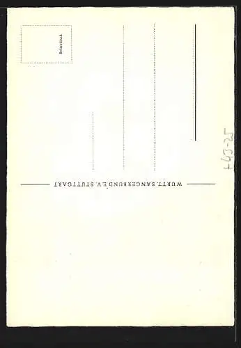 Künstler-AK Kopf von Goethe über der Stadt (1749-1949)