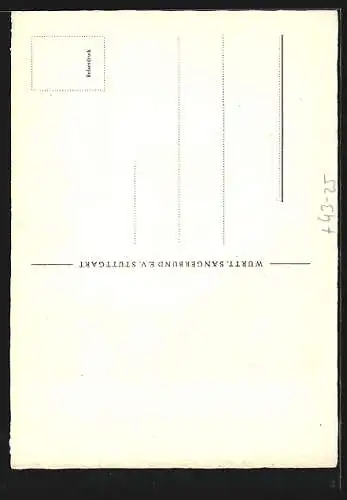 Künstler-AK Kopf von Goethe über der Stadt (1749-1949)