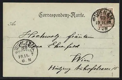 Mondschein-AK Wien, Rotunde, Palast der Jubiläums-Ausstellung im k. k. Prater 1898