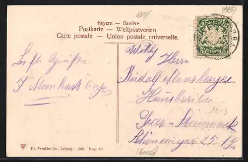 AK Nürnberg, Bayer.-Jubiläums-Landes-Ausstellung 1906-Hauptrestaurant, Leuchtturm im Dutzendteich, Germanisches Museum