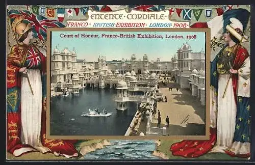 AK London, Court of Honour, Franco-British Exhibition 1908