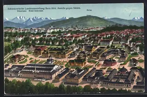 AK Bern, Schweizerische Landesaustellung 1914, Ansicht gegen Süden