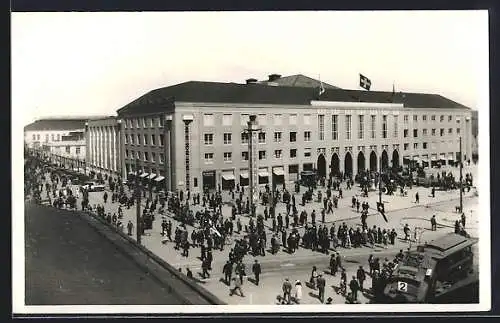 AK Basel, Schweizer Mustermesse 1940-Blick zum Ausstellungs-Gebäude