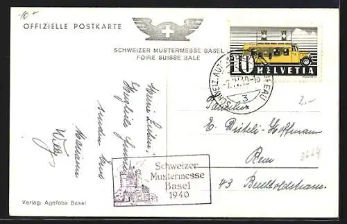 AK Basel, Schweizer Mustermesse 1940-Blick zum Ausstellungs-Gebäude