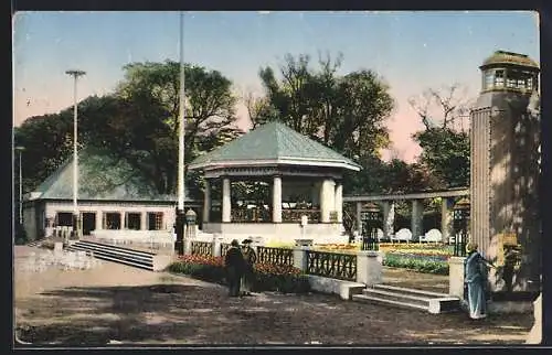 AK Hamburg, Gartenbau-Ausstellung Altona Mai-Oktober 1914, Hauptfestplatz mit Pergola u. Musikpavillon