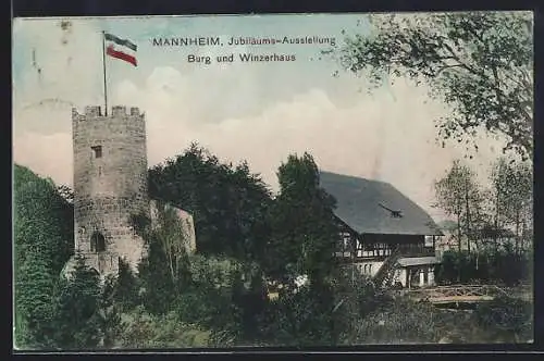 AK Mannheim, Jubiläums-Ausstellung 1907, Burg und Winzerhaus