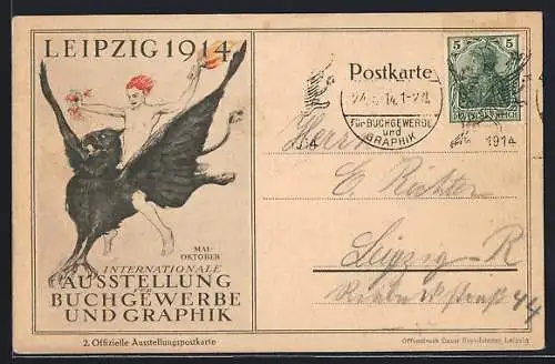AK Leipzig, Internationale Ausstellung für Buchgewerbe u. Graphik 1914