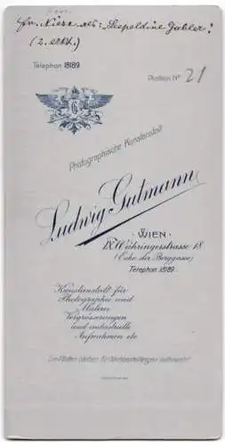 Fotografie Ludwig Gutmann, Wien, Schauspielerin Hansi Niese als Leopoldine Gabler