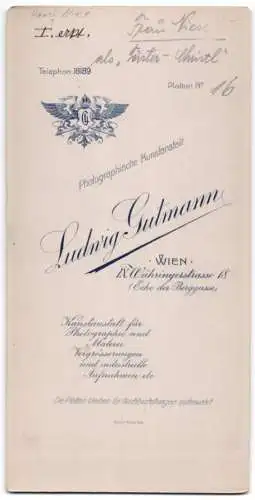 Fotografie Ludwig Gutmann, Wien, Hansi Niese als Förster-Christl im Bühnenkostüm