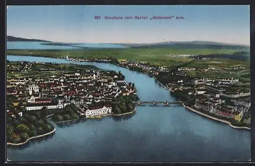 AK Konstanz a. B., Totalansicht vom Ballon Bodensee aus