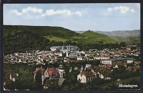 AK Meiningen, Teilansicht mit Kirche