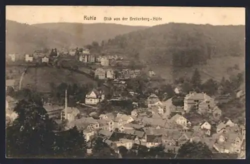 AK Ruhla, Blick von der Breitenberg-Hütte über den Ort
