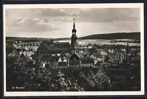 AK St. Wendel, Teilansicht mit Kirche