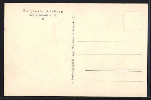 AK Rainbach a. N., Teilansicht mit Blick zur Bergfeste Dilsberg