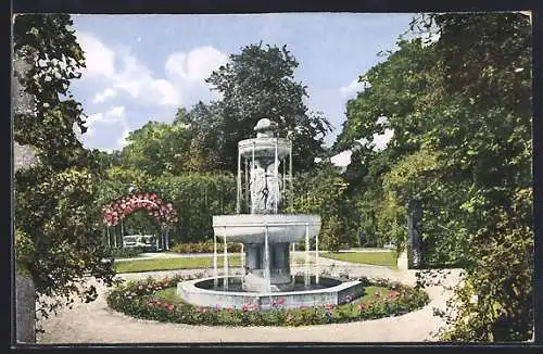 AK Karlsruhe, Partie am Rosengartenbrunnen