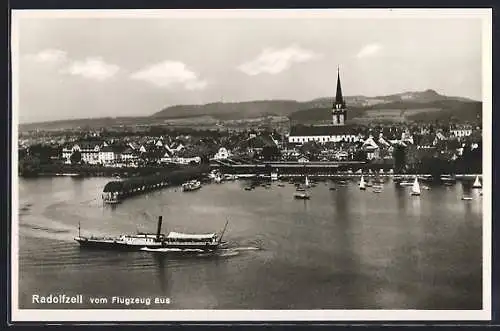 AK Radolfzell, Ortsansicht vom Flugzeug aus