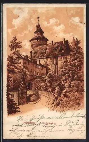 Künstler-AK Nürnberg, Burgeingang