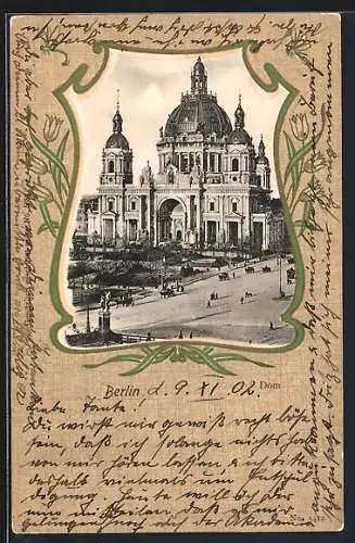 AK Berlin, Dom mit Strassenpartie, Passepartout