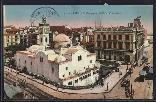 AK Alger, La Mosquée et le Palais Consulaire