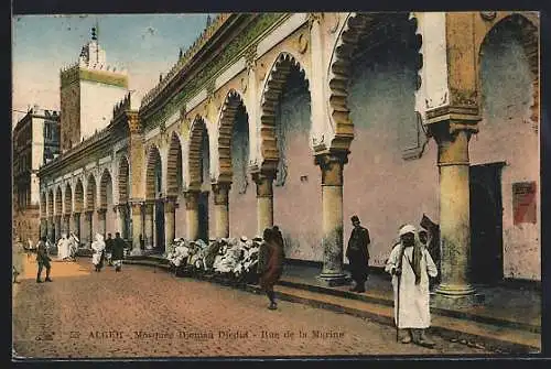 AK Alger, Mosquée Djemàa Djedid, Rue de la Marine