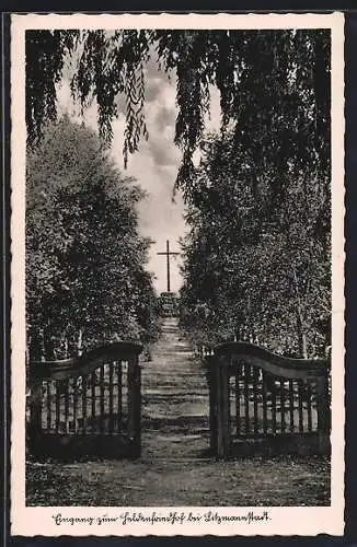 AK Litzmannstadt, Eingang zum Heldenfriedhof