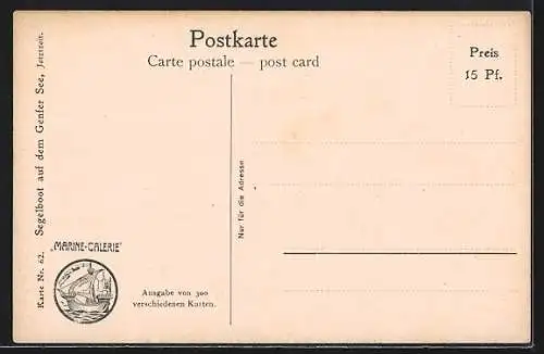 Künstler-AK Christopher Rave: Segelboot auf dem Genfer See, Jetztzeit