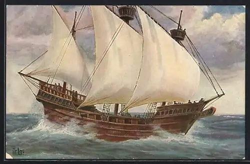 Künstler-AK Christopher Rave: Englischer Segler, 15. Jh.