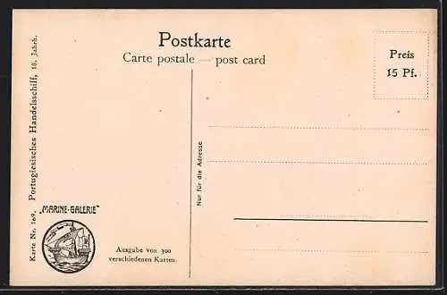 Künstler-AK Christopher Rave: Portugiesisches Handelsschiff, 18. Jh.