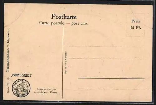 Künstler-AK Christopher Rave: Normannenboot, 9. Jh.