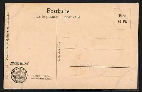 Künstler-AK Christopher Rave: Venezianische Galeere, 15. Jh.