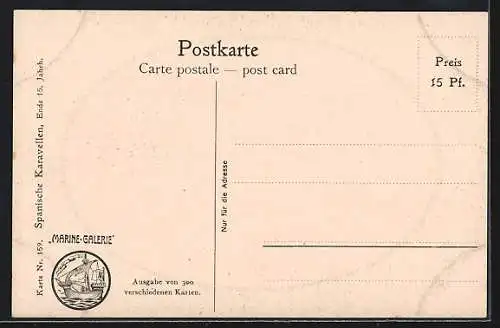 Künstler-AK Christopher Rave: Spanische Karavellen, Ende 15. Jh.