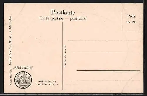 Künstler-AK Christopher Rave: Arabisches Segelboot, 19. Jh.