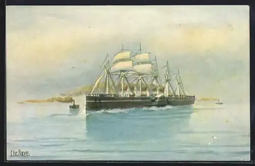 Künstler-AK Christopher Rave: Great Eastern, Riesendampfer