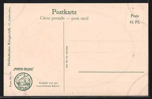 Künstler-AK Christopher Rave: Holländisches Kriegsschiff, 17. Jh.