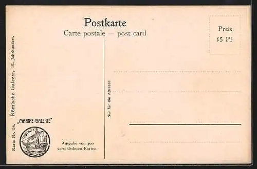 Künstler-AK Christopher Rave: Römische Galeere, 15. Jh.