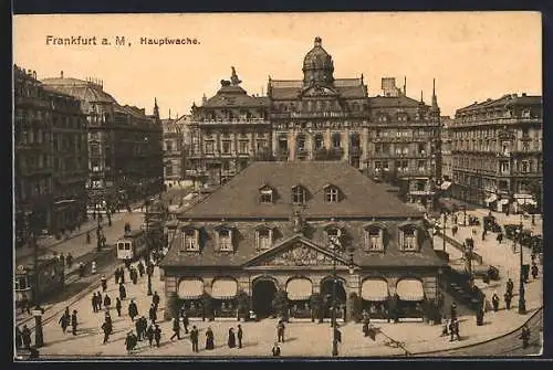 AK Frankfurt a. M., Die Hauptwache aus der Vogelschau